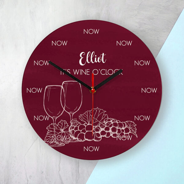 Personalised Wine Glass Clock