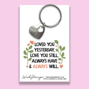 Loved you Yesterday - Heart Keyring on Keepsake Gift Card