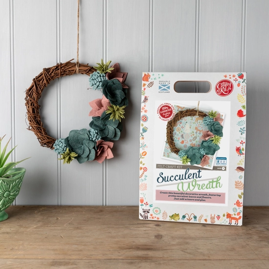  Succulent Felt Wreath Craft Kit - The Crafty Kit Company.