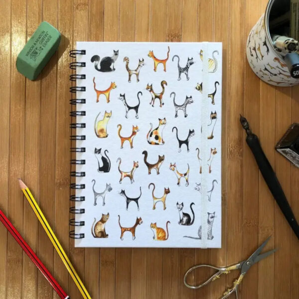 Cats Design Hardback Notebook - Illustration by Abi