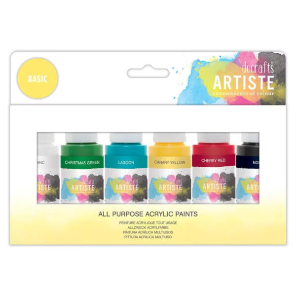 Docrafts Artiste Acrylic Paint Set - Basic