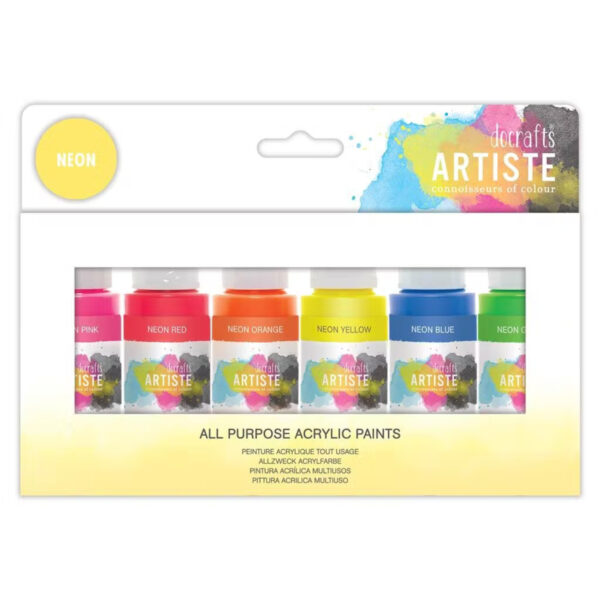 Docrafts Artiste Acrylic Paint Set - Neon