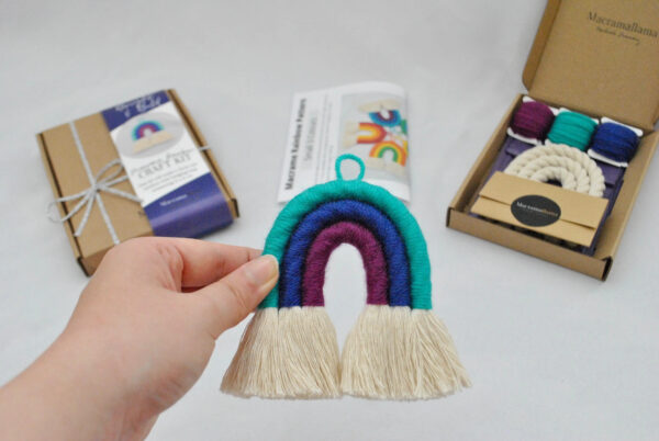 Macramallama Bright & Bold Small Macrame Rainbow Craft Kit