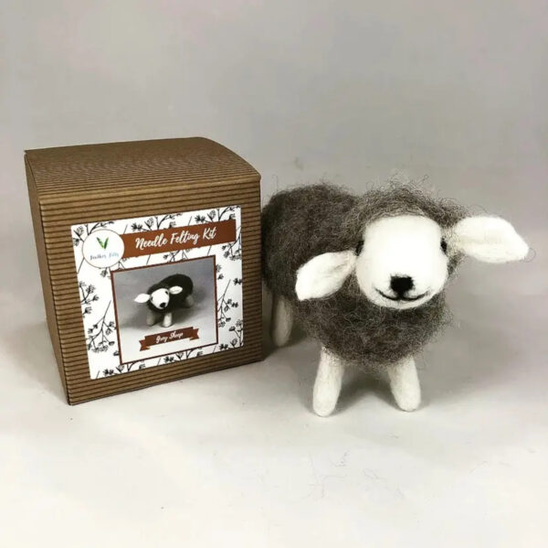 Feather Felts Grey Sheep Needle Felting Kit
