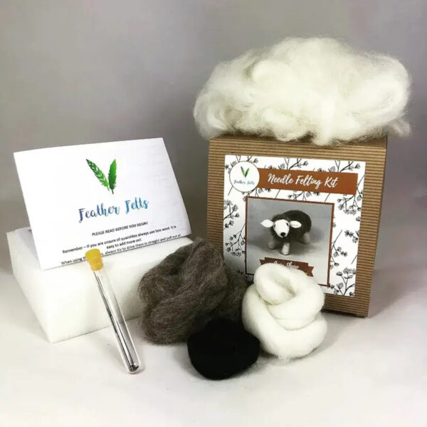 Feather Felts Grey Sheep Needle Felting Kit