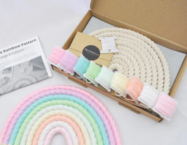 Macramallama Macrame Rainbow Craft Kit - Pastel Spring - Large