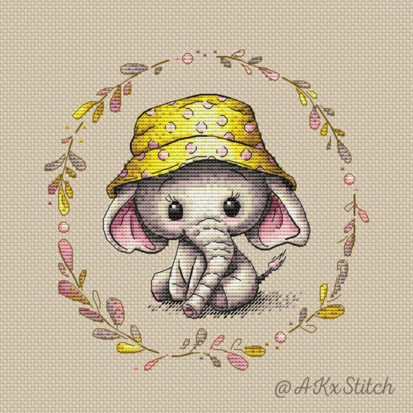 baby elephant-cross-stitch-kit-by-akxstitch