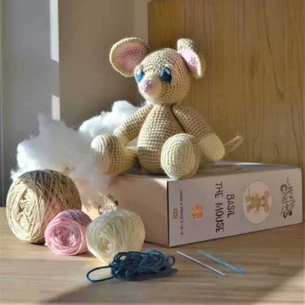 Basil the Mouse Crochet Kit from The Knitty Critters