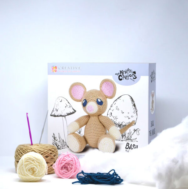 Basil the Mouse Crochet Kit from The Knitty Critters
