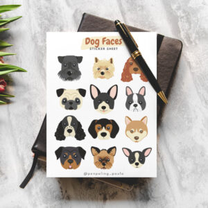 Dog Faces Sticker Sheet by Penpaling Paula