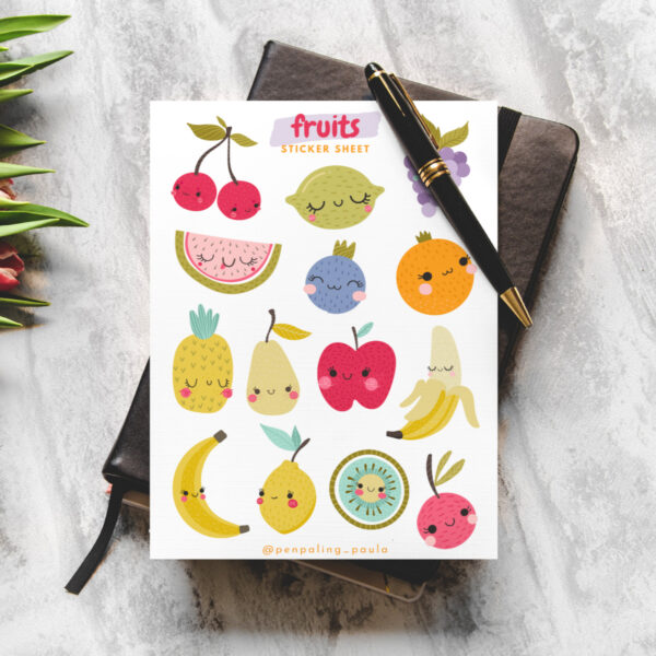 Fruits Sticker Sheet by Penpaling Paula