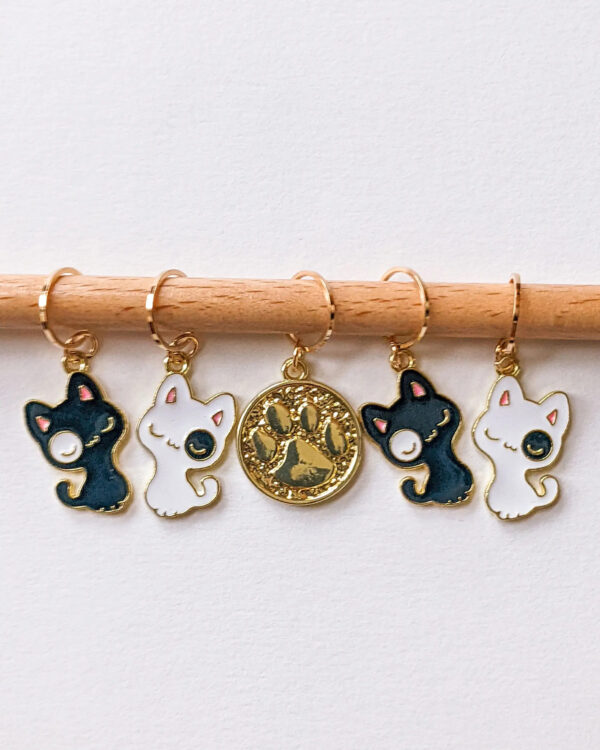 Happy Cats Stitch Marker Rings by Hello Kim