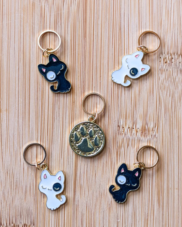 Happy Cats Stitch Marker Rings by Hello Kim