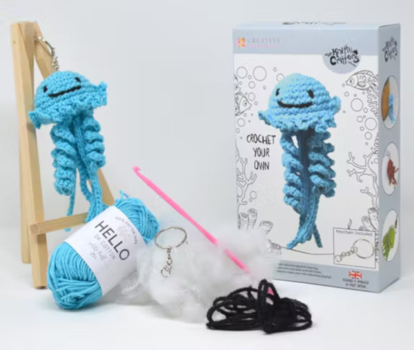 Jellyfish Keychain Crochet Kit from The Knitty Critters