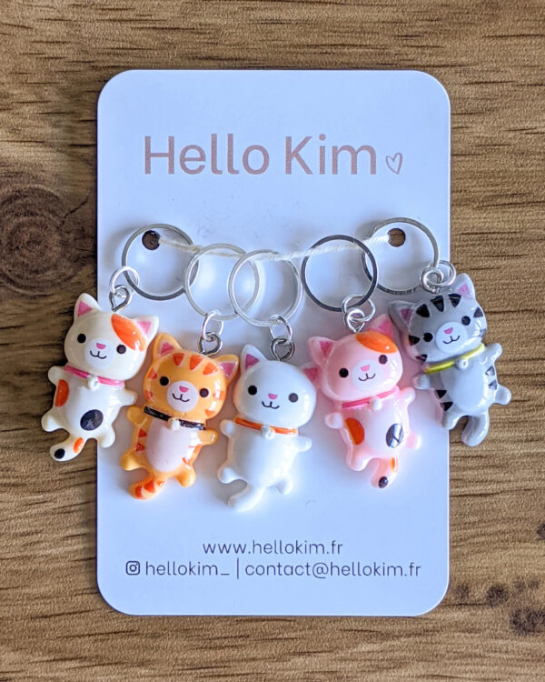 Little Cats Stitch Marker Rings by Hello Kim