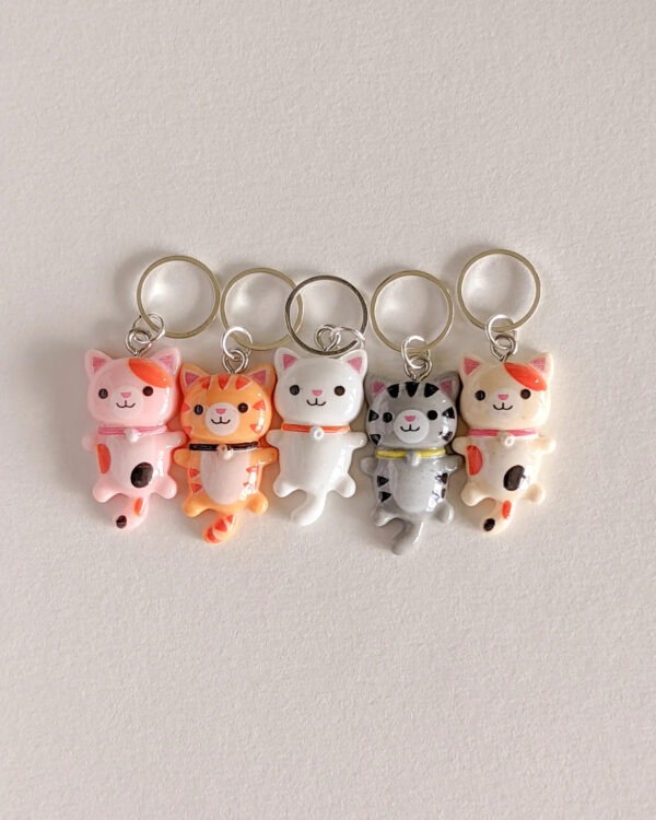 Little Cats Stitch Marker Rings by Hello Kim