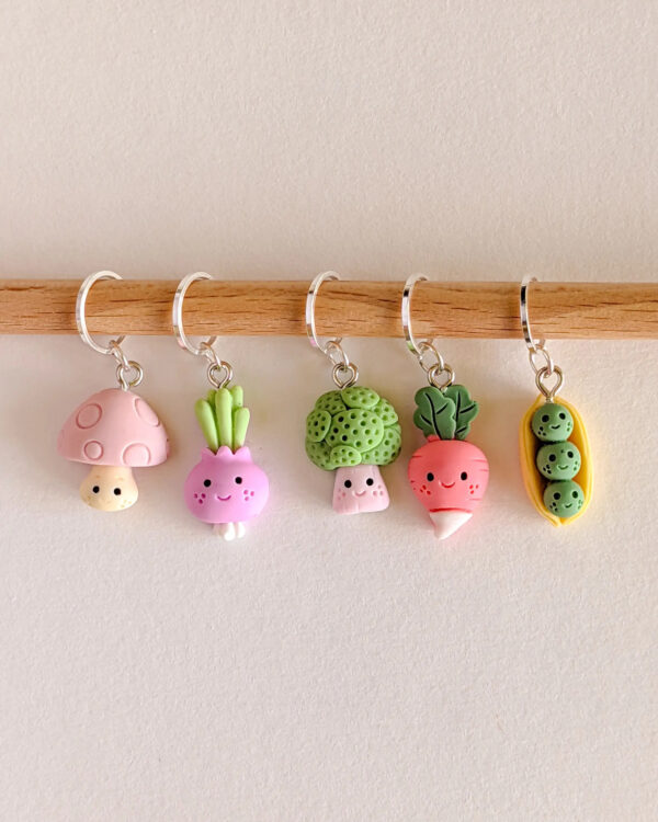 Little Vegetables Stitch Marker Rings by Hello Kim