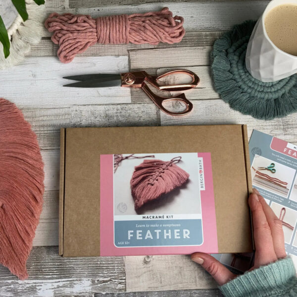 Bergin & Bath Pink Feather Macrame Kit
