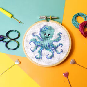 Octopus Mini Cross Stitch Kit by The Make Arcade