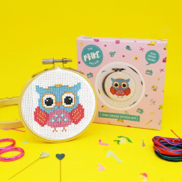 Owl Mini Cross Stitch Kit by The Make Arcade
