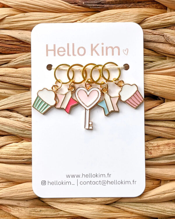 Pastel Stitch Marker Rings by Hello Kim