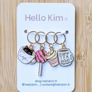 Snack Break Stitch Marker Rings by Hello Kim