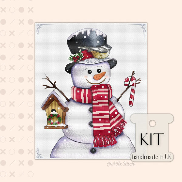 Snowman Cross Stitch Kit by AKxStitch