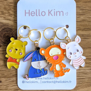 Winnies Friends Stitch Marker Rings by Hello Kim