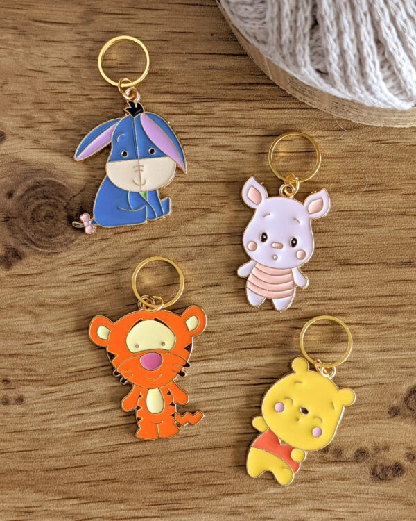 Winnies Friends Stitch Marker Rings by Hello Kim