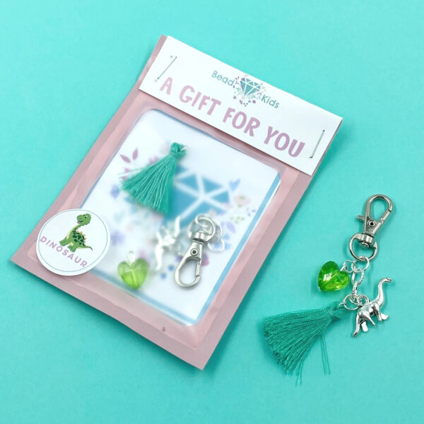 Bead Kids Dinosaur Keyring Mini Kit - DIY Mini Kit.