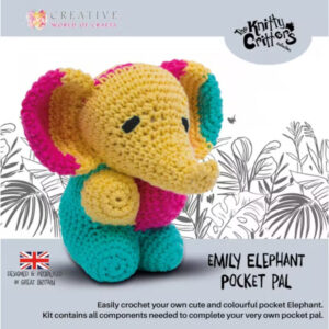 Emily Elephant Pocket Pal Amigurumi Kit from The Knitty Critters