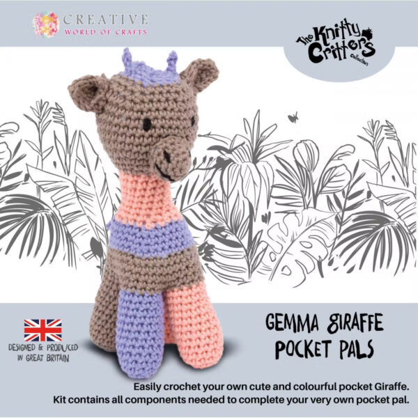 Gemma Giraffe Pocket Pal Amigurumi Kit from The Knitty Critters