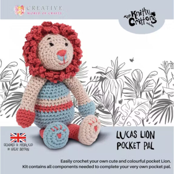 Lucas Lion Pocket Pal Amigurumi Kit from The Knitty Critters