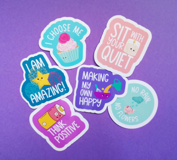 Positivity Affirmation Stickers x 6 - Happy Story Designs
