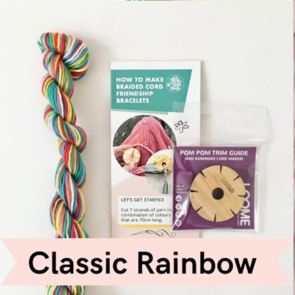 Braided Cord Friendship Bracelet Kit - Classic Rainbow
