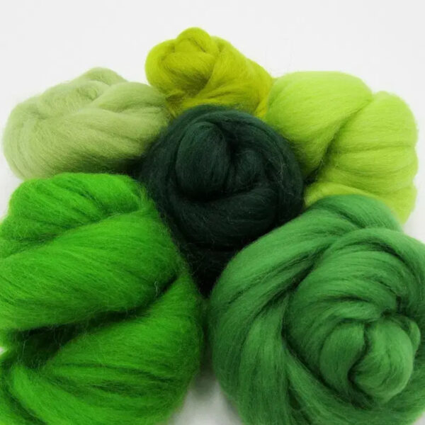 Green Merino Wool Bundle from Feather Felts