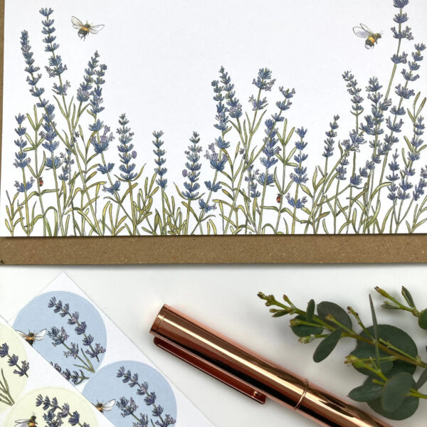 Writing Set - Lavender Design from Ink and Snail