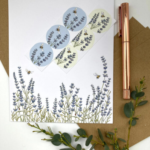 Writing Set - Lavender Design from Ink and Snail