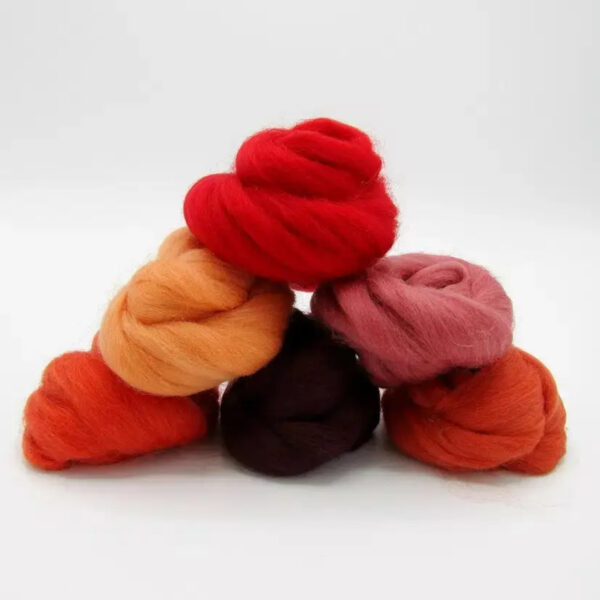 Red Merino Wool Bundle from Feather Felts