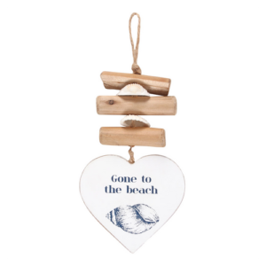 Gone To The Beach Driftwood Heart Sign