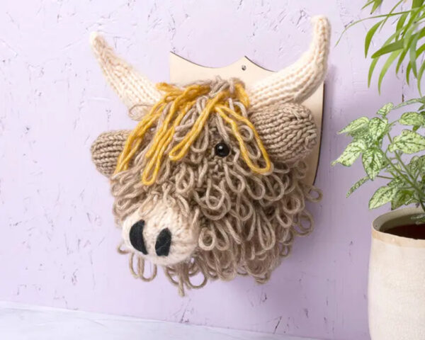 Mini Highland Cow Head Knitting Kit by Sincerely Louise