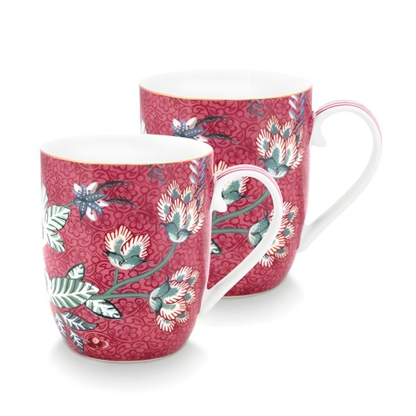 Pip Studio Small Mugs Flower Festival Dark Pink